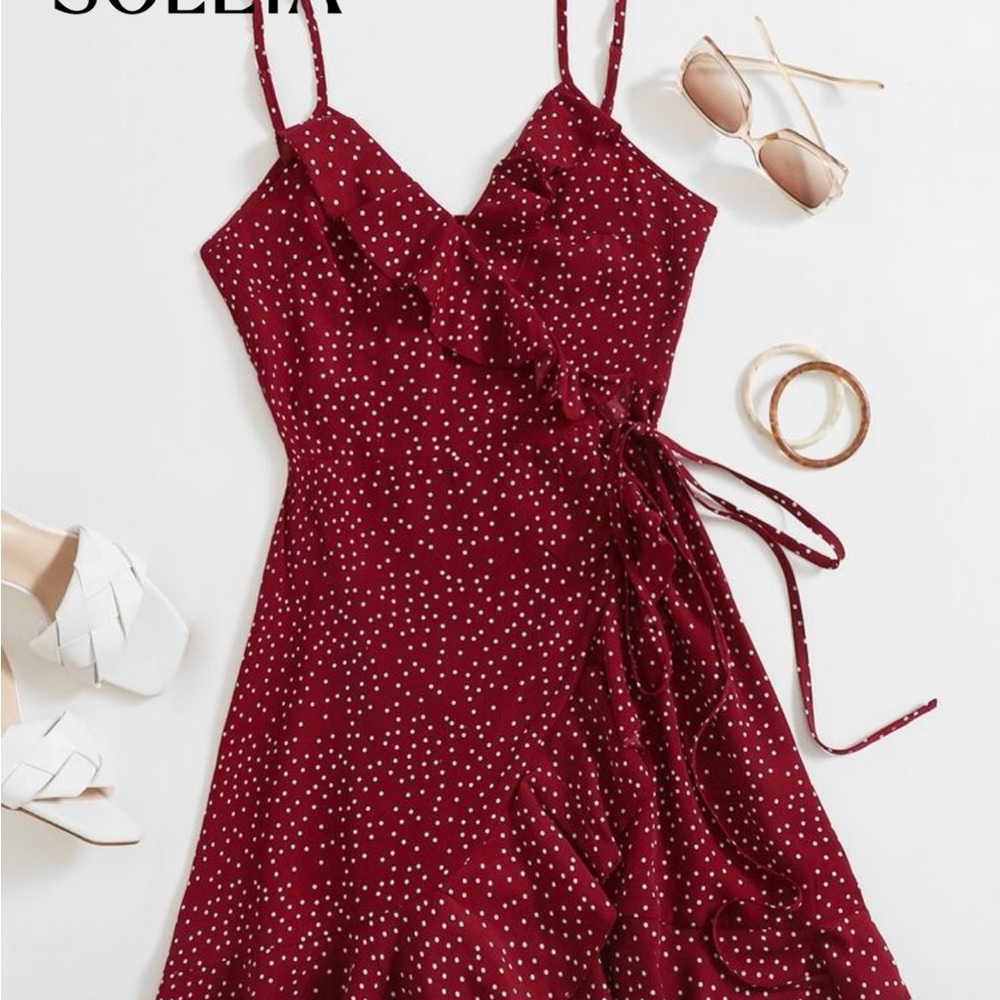 TWO SHEIN Midi Dresses. One red, one blue